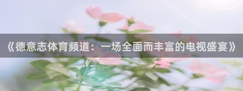 劲爆体育高清直播回看：《德意志体育频道：一场全面而丰富的电视盛宴》